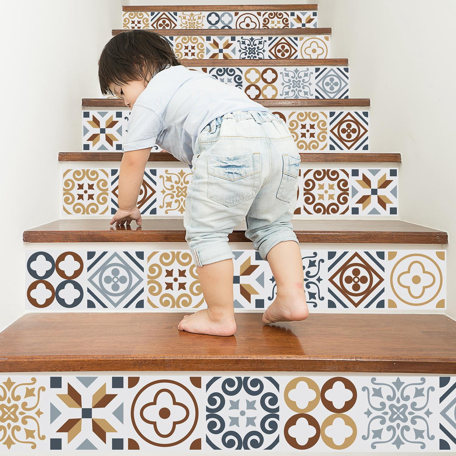 Walplus Peel and Stick Backsplash Azulejo Wall Tile Decals 24 Pcs 6" x 6"