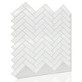 thumbnail image 1 of Walplus  Classic White Glossy 3D Tile Sticker Peel and Stick Kitchen Backsplash Insta Kitchen 60pcs, 1 of 5