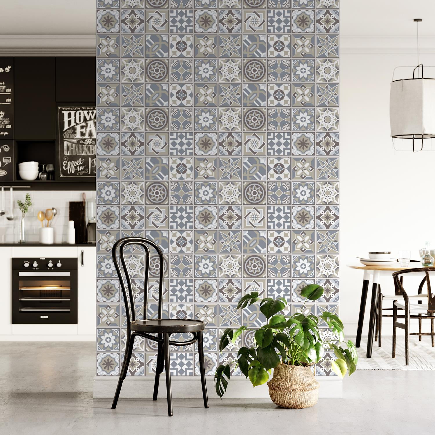 Walplus Peel and Stick Backsplash Limestone Spanish Wall Tile Decals 48