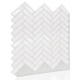 thumbnail image 1 of Walplus  Classic White Glossy 3D Tile Sticker Peel and Stick Kitchen Backsplash London Classic Brick 24pcs, 1 of 5