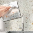 thumbnail image 1 of Walplus Peel and Stick Backsplash Marble Terrazzo Metallic Silver Wall Tile Decals 24 Pcs 6" x 6", 1 of 7