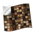 thumbnail image 1 of Walplus Peel and Stick Backsplash Metallic Brown Marble Mosaic Wall Tile Decals 24 Pcs 6" x 6", 1 of 7