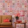 thumbnail image 1 of Walplus Peel and Stick Backsplash Moroccan Rose Red Mosaic Wall Tile Decals 12 Pcs 8" x 8", 1 of 8