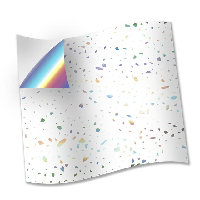 Walplus Peel and Stick Backsplash Terrazzo Holographic Glitter Wall Tile Decals 96 Pcs 6" x 6"
