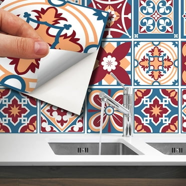 Walplus Peel and Stick Backsplash Westminster Wall Tile Decals 24 Pcs 6" x 6"