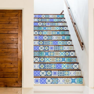 Walplus  Tile Stickers Peel and Stick Sky Classic Blue Mosaic Wall Sticker Decal 24pcs 48 pieces