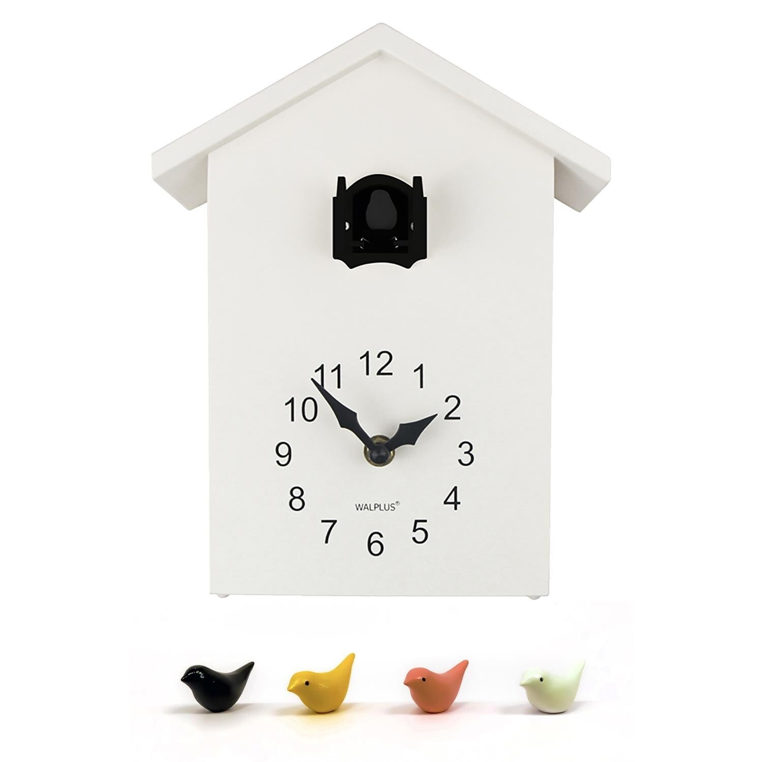 Walplus White Minimalist Cuckoo Clock Colorful Window 4 Changeable ...