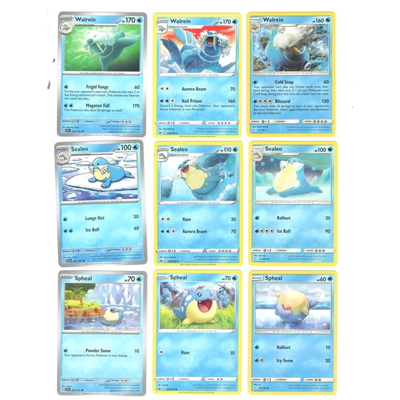 Walrein Pokemon 9 Card Lot - Evolution Card Set - Pokemon - Cosmic Eclipse Chilling Reign 52/236