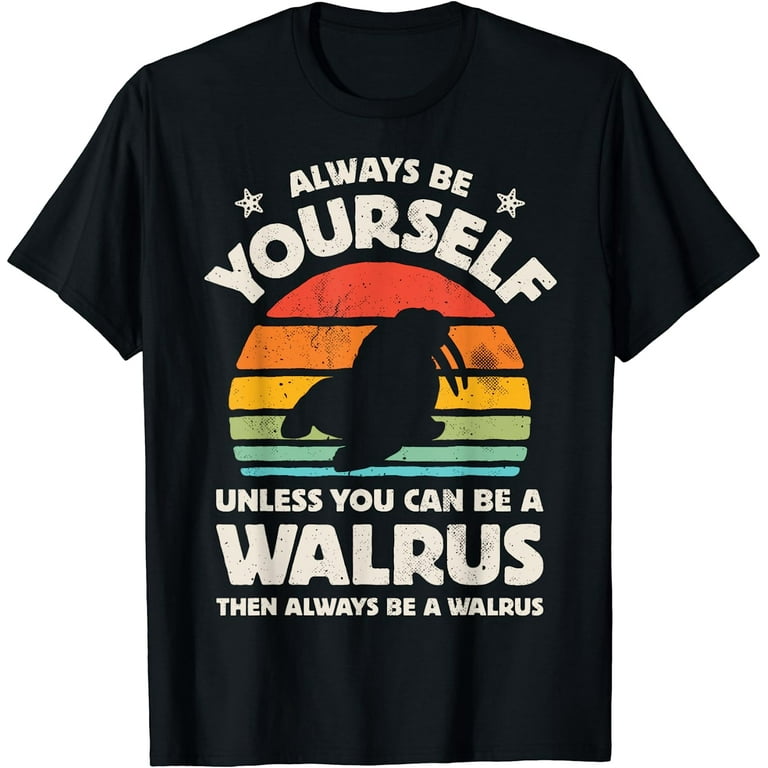 Walrus T-Shirt, Vintage Retro Style T-Shirt Walrus T-Shirt, Vintage Retro Style T-Shirt