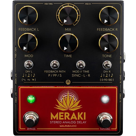 Walrus Audio Meraki Analog Stereo Delay Effects Pedal Black