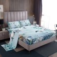 thumbnail image 1 of Walrus Bed&nbsp;Sheets&nbsp;Set Teal Blue Ocean Beach Coastal Queen Sheet&nbsp;Set for Girls,Starfish Octopus Tentacles Sheets Underwater Creature Coral Top&nbsp;Sheet,Kawaii Fish Room Decor, 1 of 5