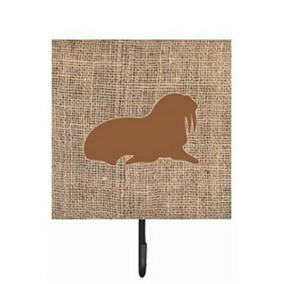 Walrus Burlap and Brown Leash Or Key Holder