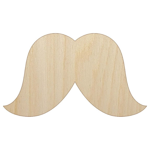 Walrus Mustache Moustache Silhouette Wood Shape Unfinished Piece Cutout Craft DIY Projects - 6.25 Inch Size - 1/8 Inch Thick