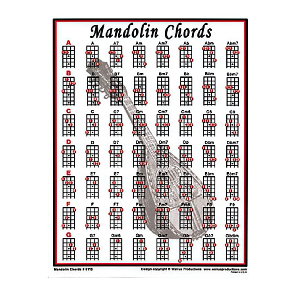 Walrus Productions Mandolin Chord Mini Chart - Walmart.com