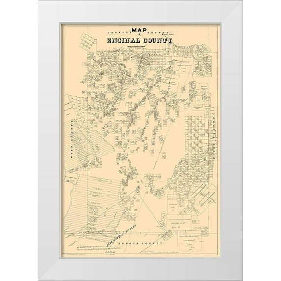 Walsh 11x14 White Modern Wood Framed Museum Art Print Titled - Encinal, Webb Texas - Walsh 1879