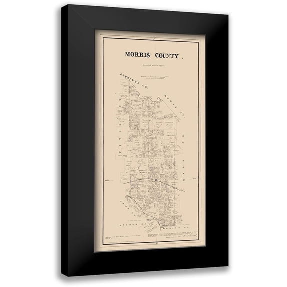 Walsh 13x24 Black Modern Framed Museum Art Print Titled - Morris County Texas -Walsh 1880