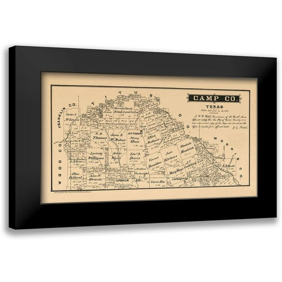 Walsh 18x12 Black Modern Framed Museum Art Print Titled - Camp County Texas - Walsh 1879