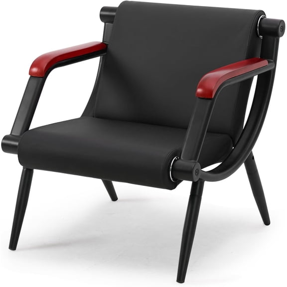 Walsport 1 Seat Office Reception Waiting Room Living Room Chair W/ PU Leather Visitor Guest Sofa for Clinic,Airport,Hospital,Barber,Salon,Bank
