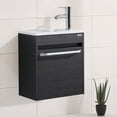 thumbnail image 1 of Walsport 16" Bathroom Vanity Sink Combo for Small Space Wall Mounted Cabinet Set Design White Resin Basin Sink Top Chrome Faucet,Black, 1 of 10