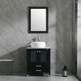 thumbnail image 1 of Walsport 24" Luxurious Bathroom Vanity Set with Mirror Black Cabinet and White Ceramic Vessel Sink 2 Large Sliding Drawers and 2-Door Pop-up Drain Faucet, 1 of 7