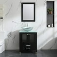 thumbnail image 1 of Walsport 24" Luxurious Bathroom Vanity and Sink Combo Cabinet with Silver Glass Vessel Sink and Faucet Pop Up Drain,Black, 1 of 10