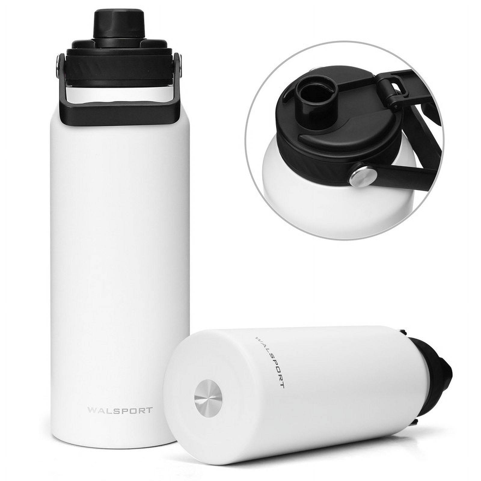 Walsport 34 oz Travel Mug with Leak-proof Lid,Stainless Steel Insulated Coffee Tumbler, Keeps Hot or Cold,Fits in Car Cup Holder,White