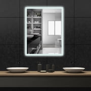 Walsport 35"x27" Anti-Fog Mirror Bathroom LED Smart Touch Makeup Vanity Mirror Dimmable