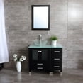 thumbnail image 1 of Walsport 36" Luxurious Bathroom Vanity and Sink Combo Cabinet with Clear Glass Vessel Sink and Faucet Pop Up Drain,Black, 1 of 5