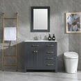 thumbnail image 1 of Walsport 36" Luxurious Bathroom Vanity with Sink,Mirror Combo Set, Undermount Ceramic Sink w/Thickened Wood, Faucet, Painted Surface, Mirror, Grey, 1 of 11