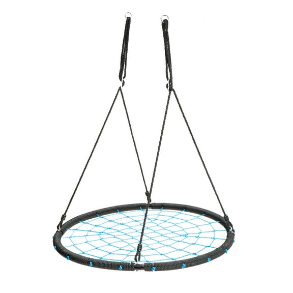 Walsport 40" Hammock Superior Load-bearing Spider Web Design Multi-seater Indoor & Outdoor use kids Round sport Swing Hanging Chair for Summer Winter Camp Base Park, Black