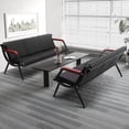 thumbnail image 1 of Walsport Faux Leather Waiting Room Chair Reception Sofa with Metal Frame, 1 of 7