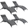 thumbnail image 1 of Walsport Set of 4pcs Outdoor Aluminum Patio Chaise Lounge Chairs, Patio Lounge Chair with End Table&Headrest,Suitable for Poolside, Balcony,Backyard(Grey), 1 of 9