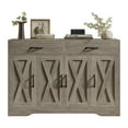 thumbnail image 1 of Walsport Sideboard Cabinet with Drawers, 47" W Sideboard Buffet Storage Cabinet with Storage for Kitchen, Farmhouse Coffee Bar Cabinets with Shlves and Doors for Dining Room, Hallway (Grey), 1 of 7