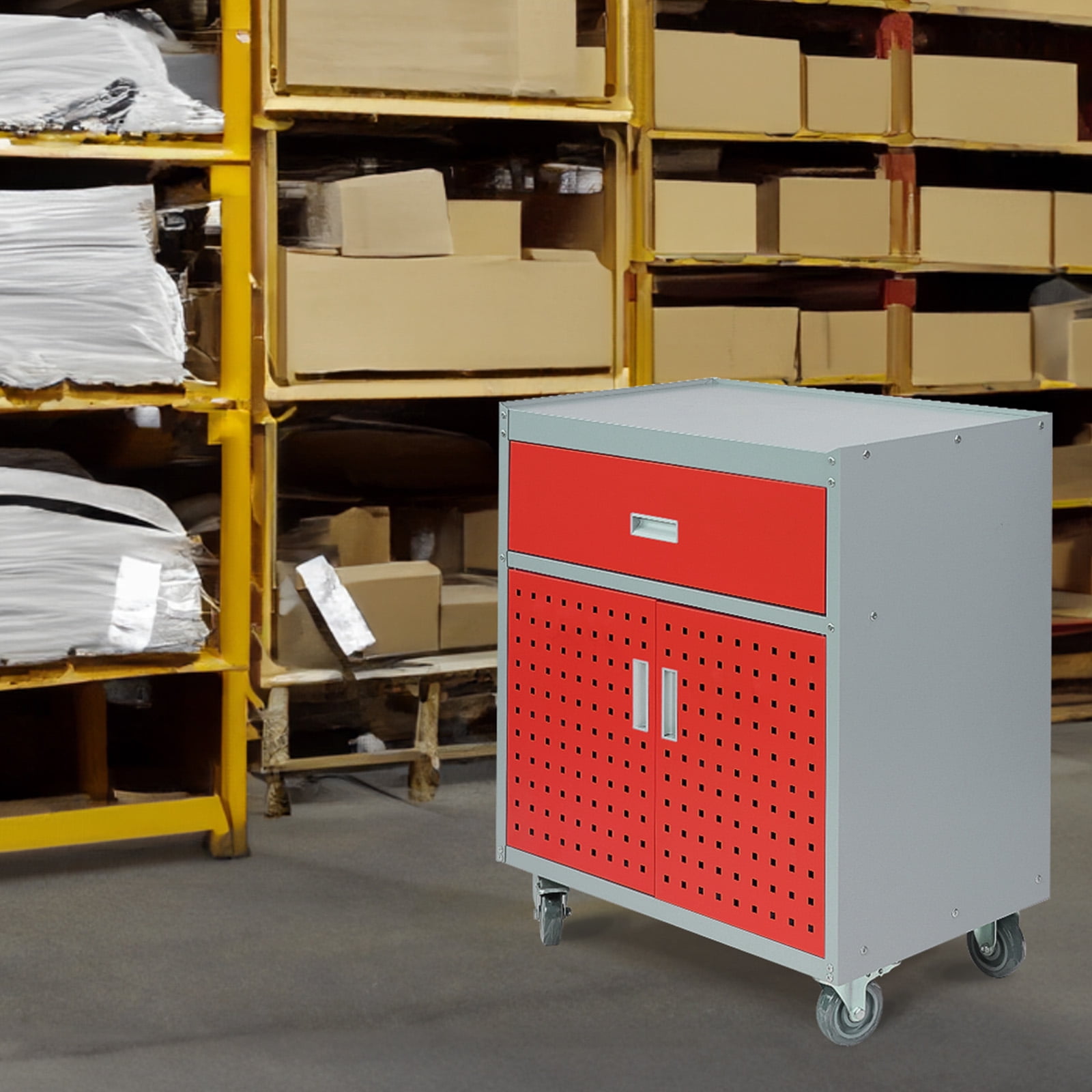 Walsport Tool Box with Drawer,30"MultiPurpose Tool Chest Organizer with Wheels for Garage