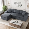 thumbnail image 1 of Walsunny Modular Sectional Sofa Couch with Chaise, No Assembly Foam Couch, Deep Seat Sofa, Convertible L Shaped Cloud Couch for Living Room, Dark Gray, 1 of 8
