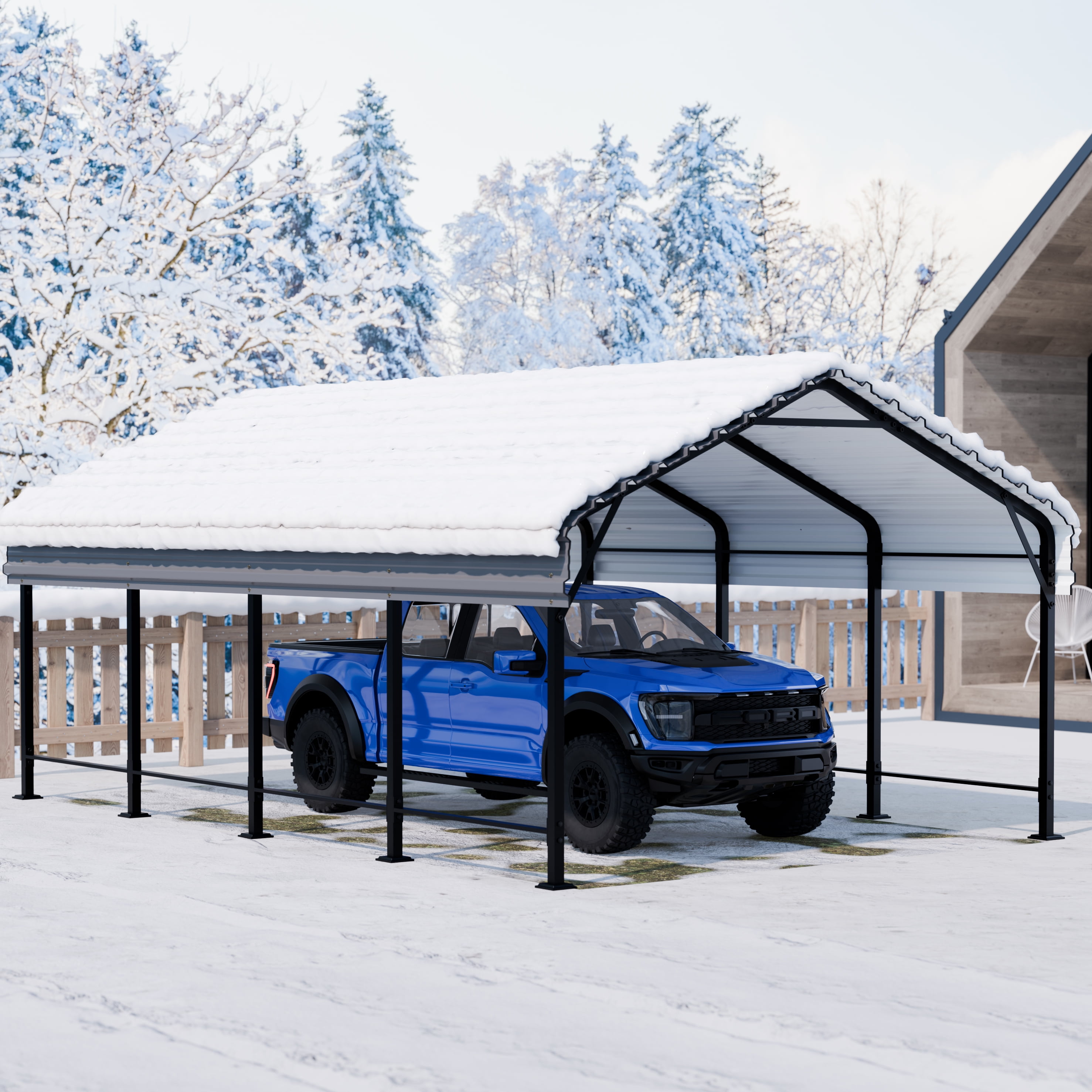 Walmart Black Friday Deals 2025 Walsunny Carport 12x20 FT Heavy Duty Metal Shelter with Galvanized Steel Roof and Reinforced Structure