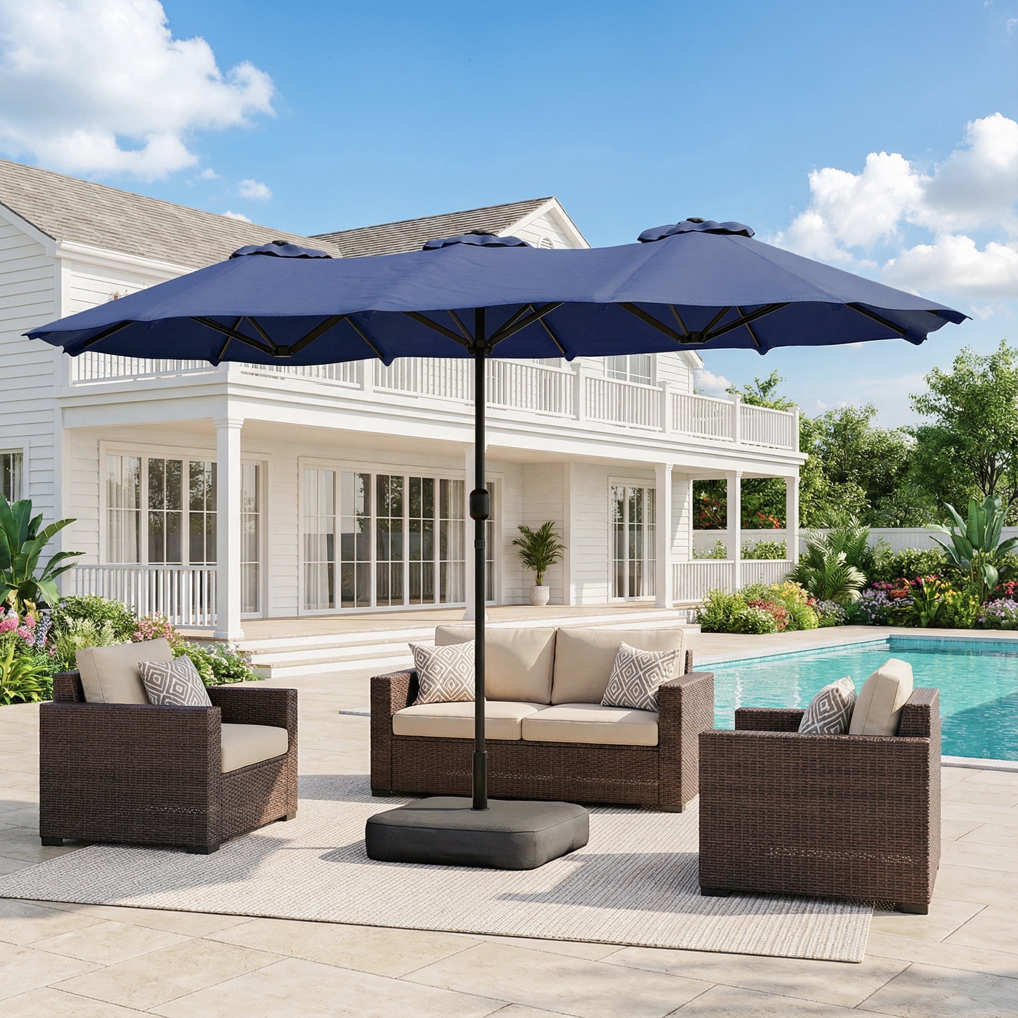 caribbean joe patio umbrella khaki Caribbean Joe 90'' Market Umbrella & Reviews