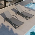thumbnail image 1 of Walsunny 2 PCS Outdoor Chaise Lounges Chair Aluminum Reclining Patio Lounge Chairs with 5 Adjustable Position Recliner Drak Grey, 1 of 7