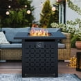 thumbnail image 1 of Walsunny 28 Inch Propane Gas Fire Pit Table 40000 BTU with Lid Square Firepit Table Lava Rock Fire Table with Waterproof Cover, 1 of 7