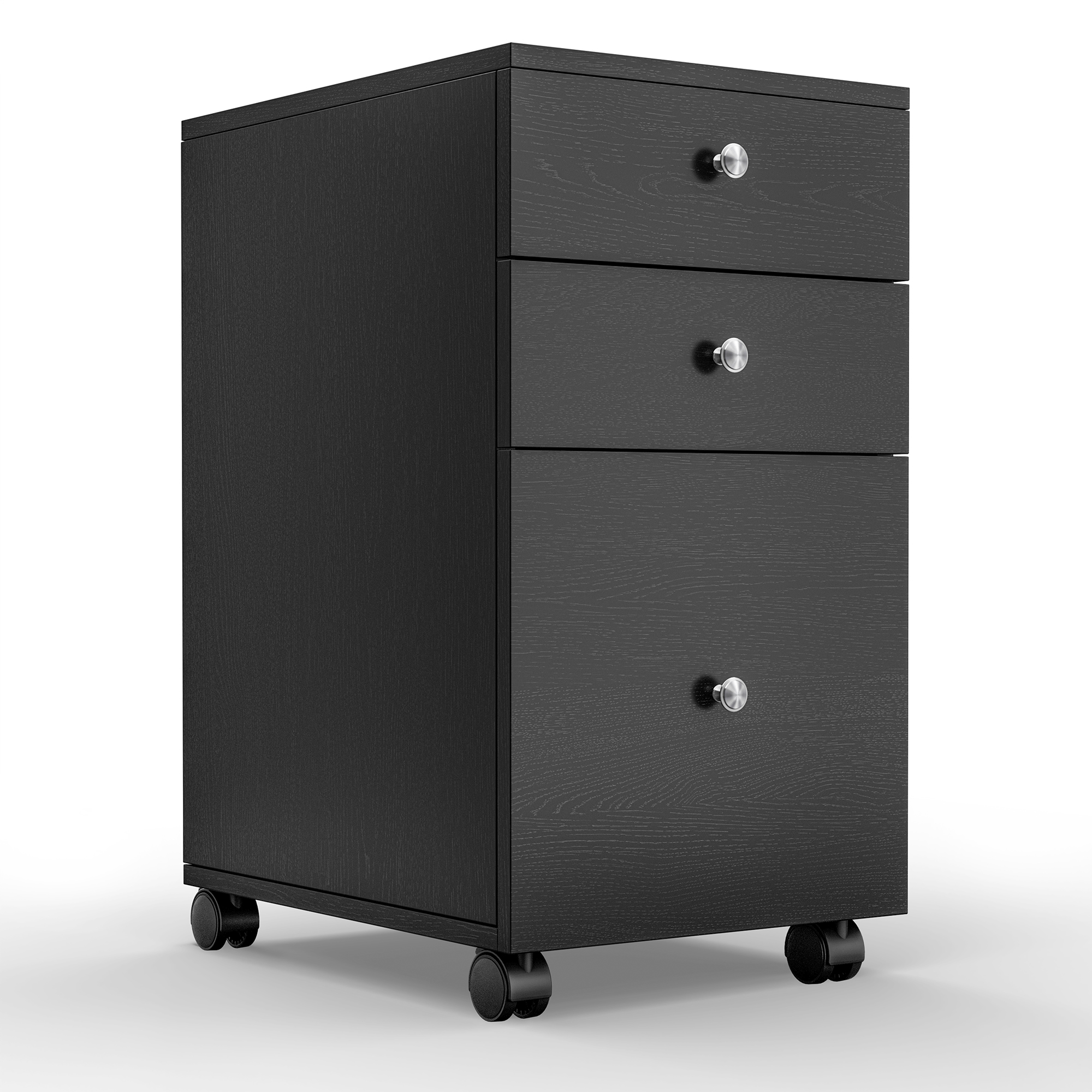 Walsunny 3 Drawer Wood File Rolling Vertical Mobile Wooden