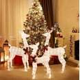 thumbnail image 1 of Walsunny 3-Piece Lighted Christmas Deer Set,Large Christmas Deer Family with 170 LED Lights for Outdoor or Indoor,White, 1 of 8