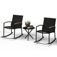 thumbnail image 1 of Walsunny Outdoor Rocking Bistro Set 3 Piece Metal Patio Porch Furniture with 2 Patio Rocking Chairs 1 Patio Table,Black, 1 of 12