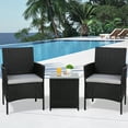 thumbnail image 1 of Walsunny 3 Pieces Outdoor Rattan Wicker Patio Furniture Set PE Chairs and Table Set, 1 of 7