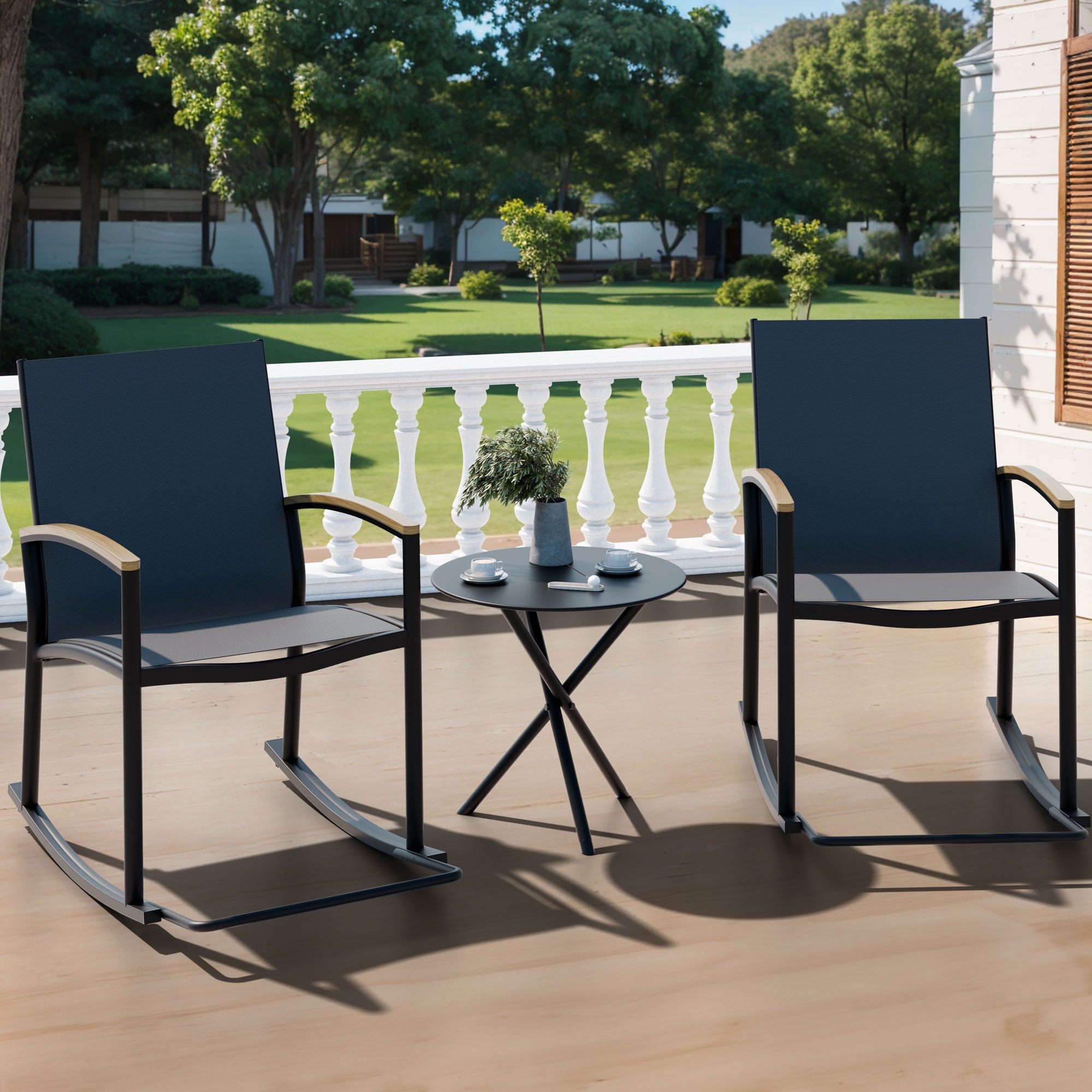 Walsunny 3 Pieces Patio Set Outdoor Patio Furniture Sets Modern Rocking