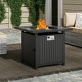 thumbnail image 1 of Walsunny 30" Propane Gas Fire Pit Table 50,000 BTU Square Outdoor Wicker Light Grey, 1 of 9