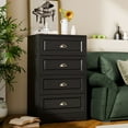 thumbnail image 1 of Walsunny 4 Drawer Black Vertical Dresser Modern Storage Cabinet with Handle-Drawer Chest Wood Organizer for Living Room, 1 of 9
