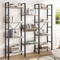 thumbnail image 1 of Walsunny Triple Wide 4 Tier Bookshelf Bookcase Wooden Bookshelves with 11 Open Display Shelves for Bedroom Living Room Home Office,Gray, 1 of 9