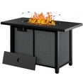 thumbnail image 1 of Walsunny 43" Propane Fire Pit Table Outdoor Gas Fire Pit with Lava Rocks 50,000 BTU Fire Table with Lid, Waterproof Cover, 1 of 7