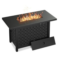 Walsunny 43 inch Gas Fire Pit Table 50,000 BTU Outdoor Rectangular Propane Firepit Table with Waterproof Cover