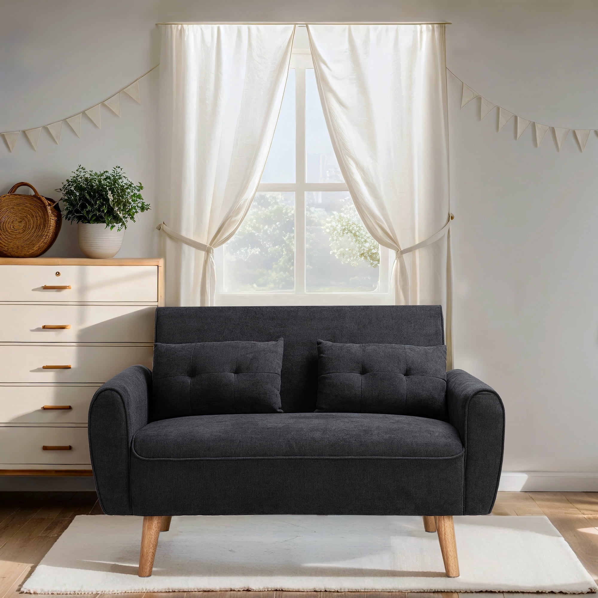 "Walsunny 47"" Modern Loveseat Couch for Small Spaces, Living Rooms ...